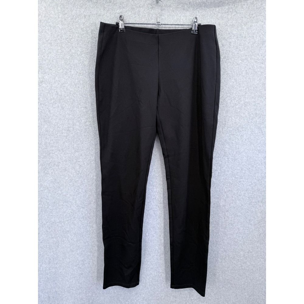 Eileen Fisher  Women M Black Stretch Viscose Slim Fit Pull‎ On Trousers Casual